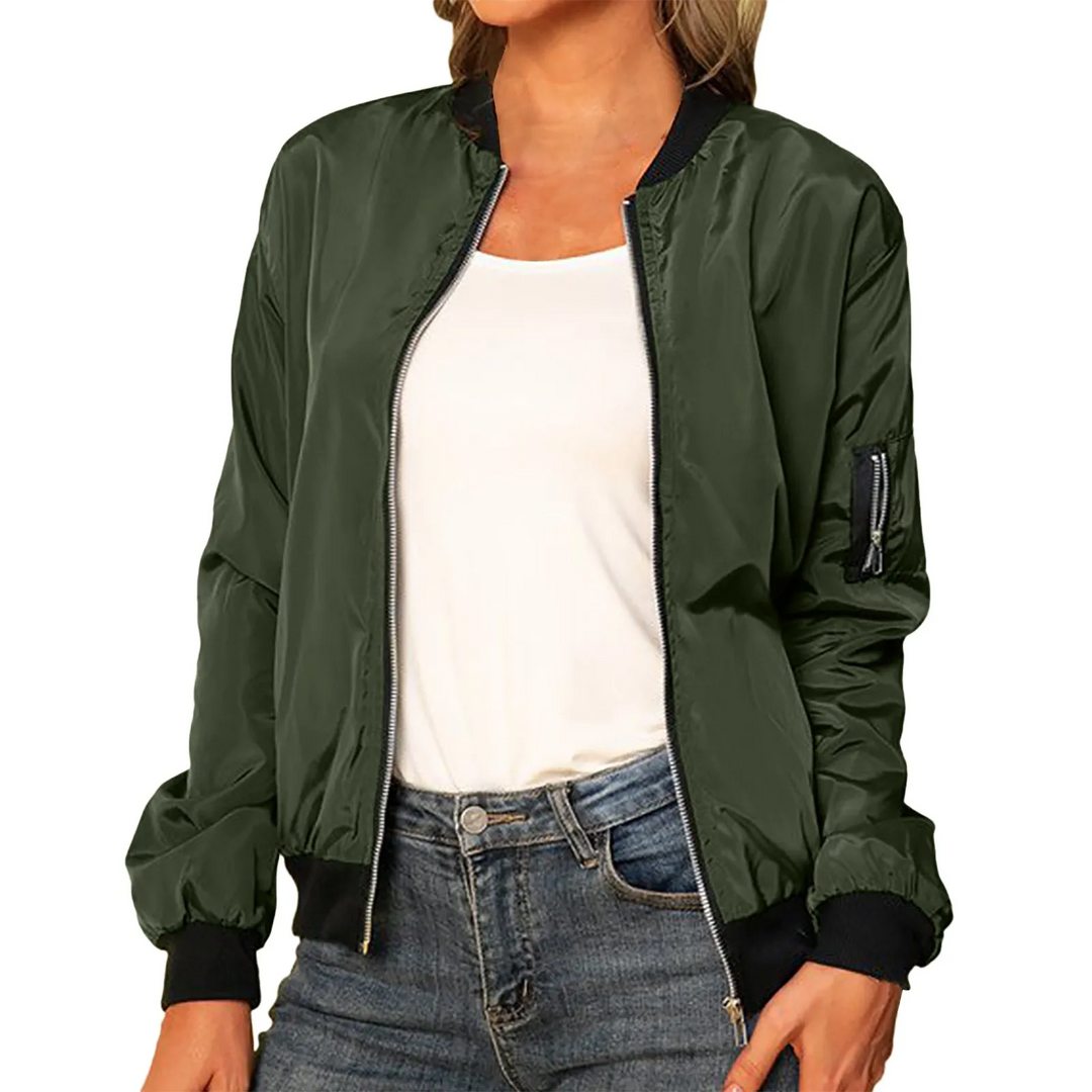 Heidi-Mode | Klassisches Lässiges Bomberjacke Damen