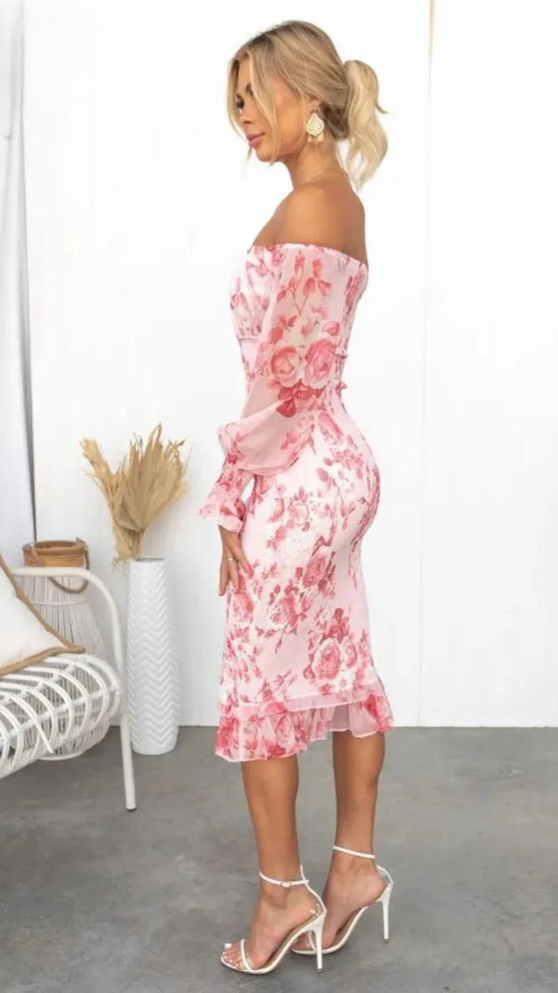 Midi Blumen Kleid