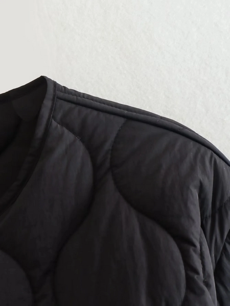 Heidi-Mode | Elegante Langarm-Steppjacke mit Ein-Knopf-Verschluss Ideal für Herbst/Winter