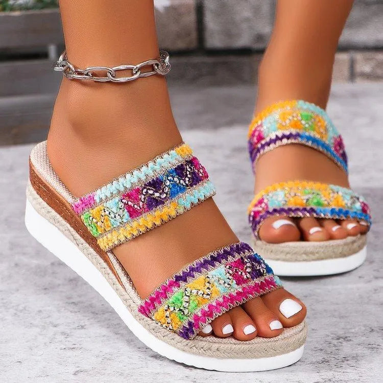 Heidi-Mode | Sommer-Sandalen mit Leinenboden