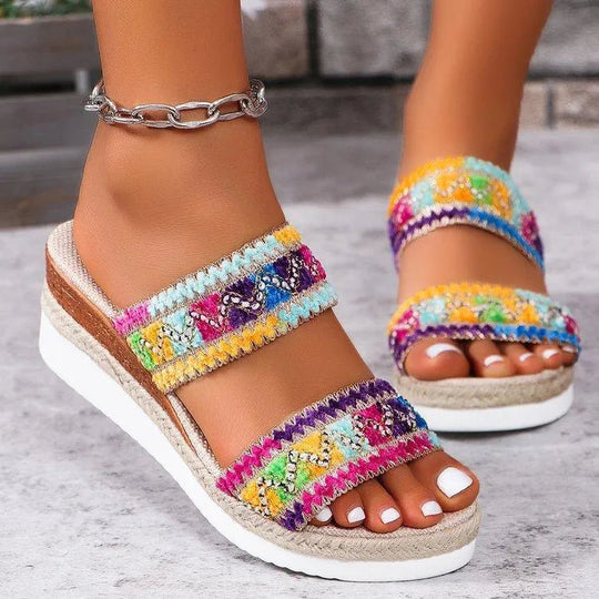 Heidi-Mode | Sommer-Sandalen mit Leinenboden