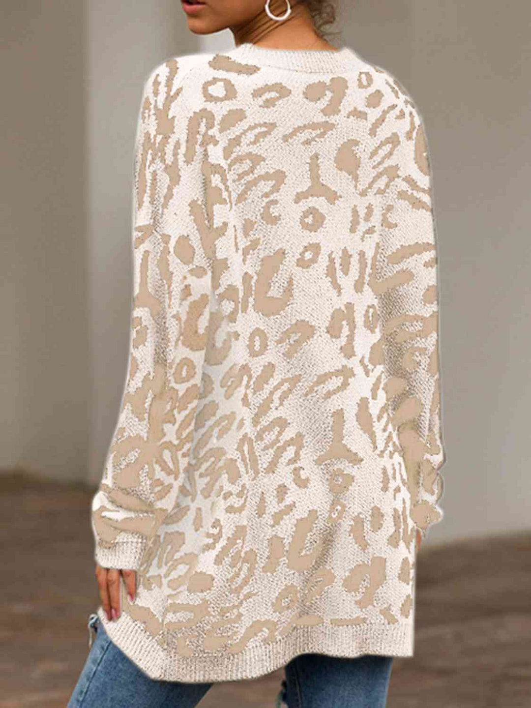 Heidi-Mode | Leopard Rundhals Tunika Pullover