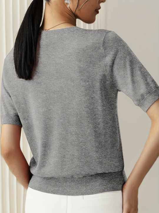 Heidi-Mode | Lässiger Pullover mit Kurzen Ärmeln für Frühling und Sommer