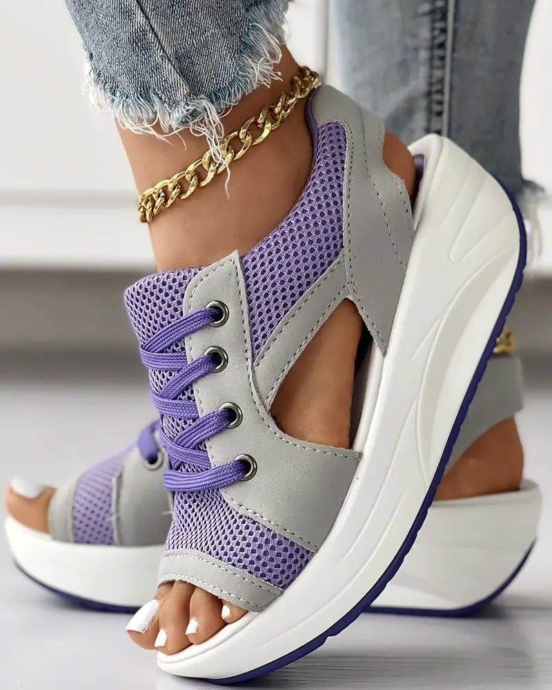 Comfy Cropped sandalen met kant