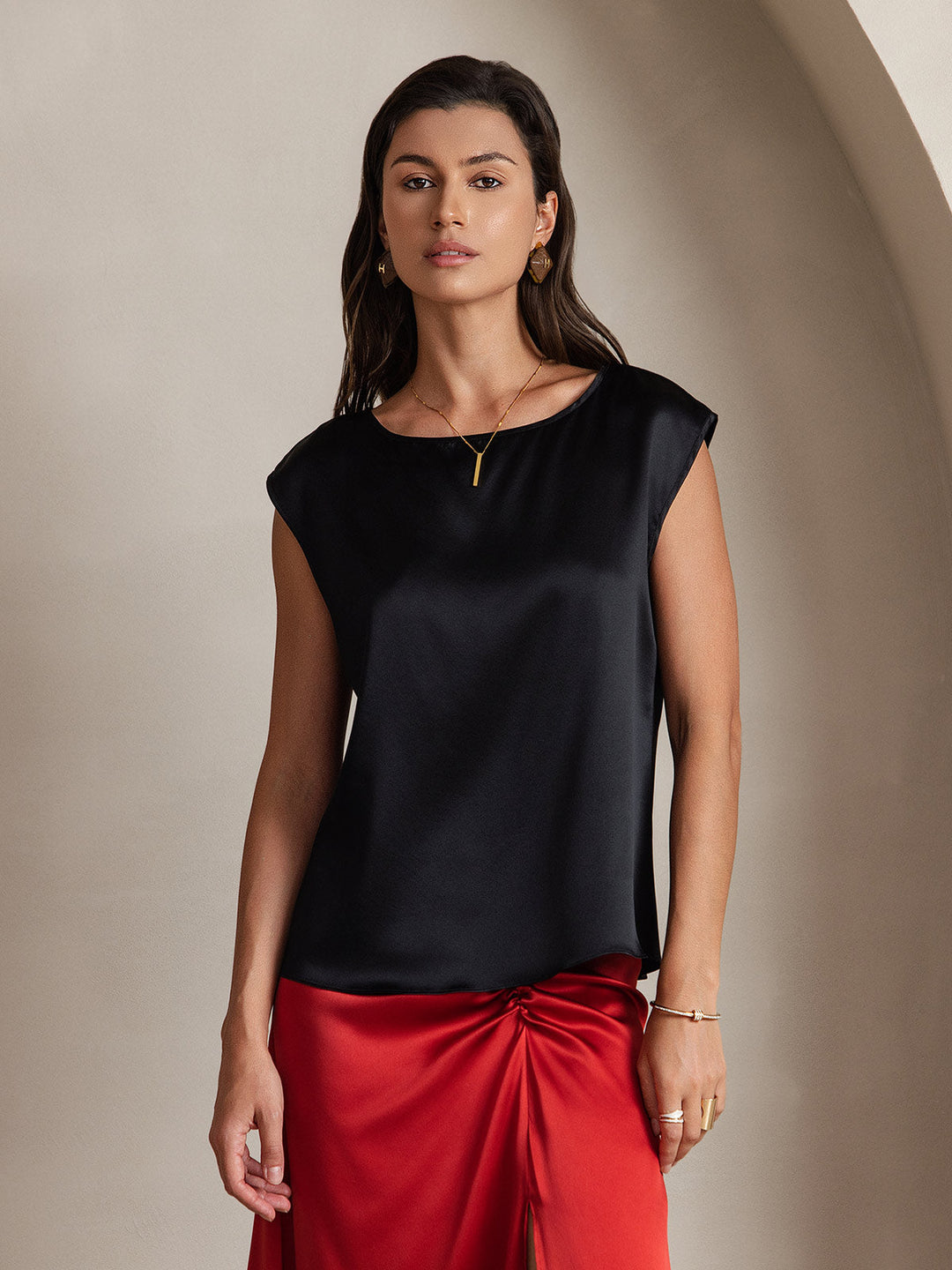 Heidi-Mode | Seiden Kapuze Ärmel Bluse