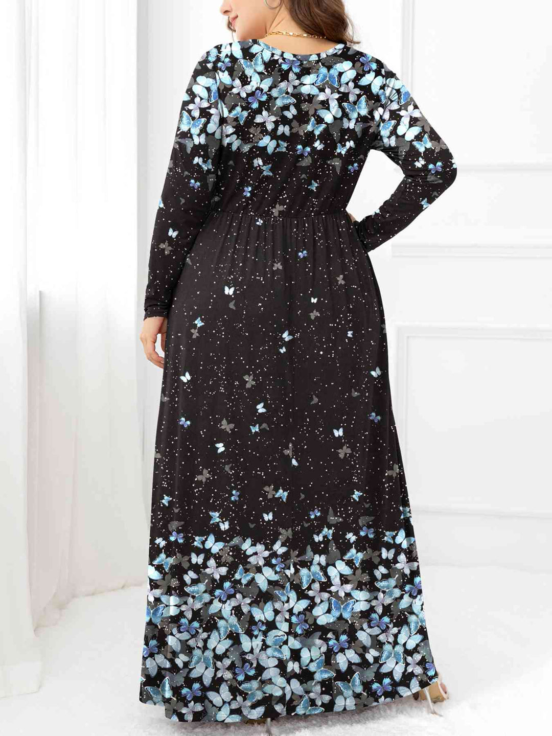 Heidi-Mode | Plus Size Rundhals Maxi Kleider mit Taschen