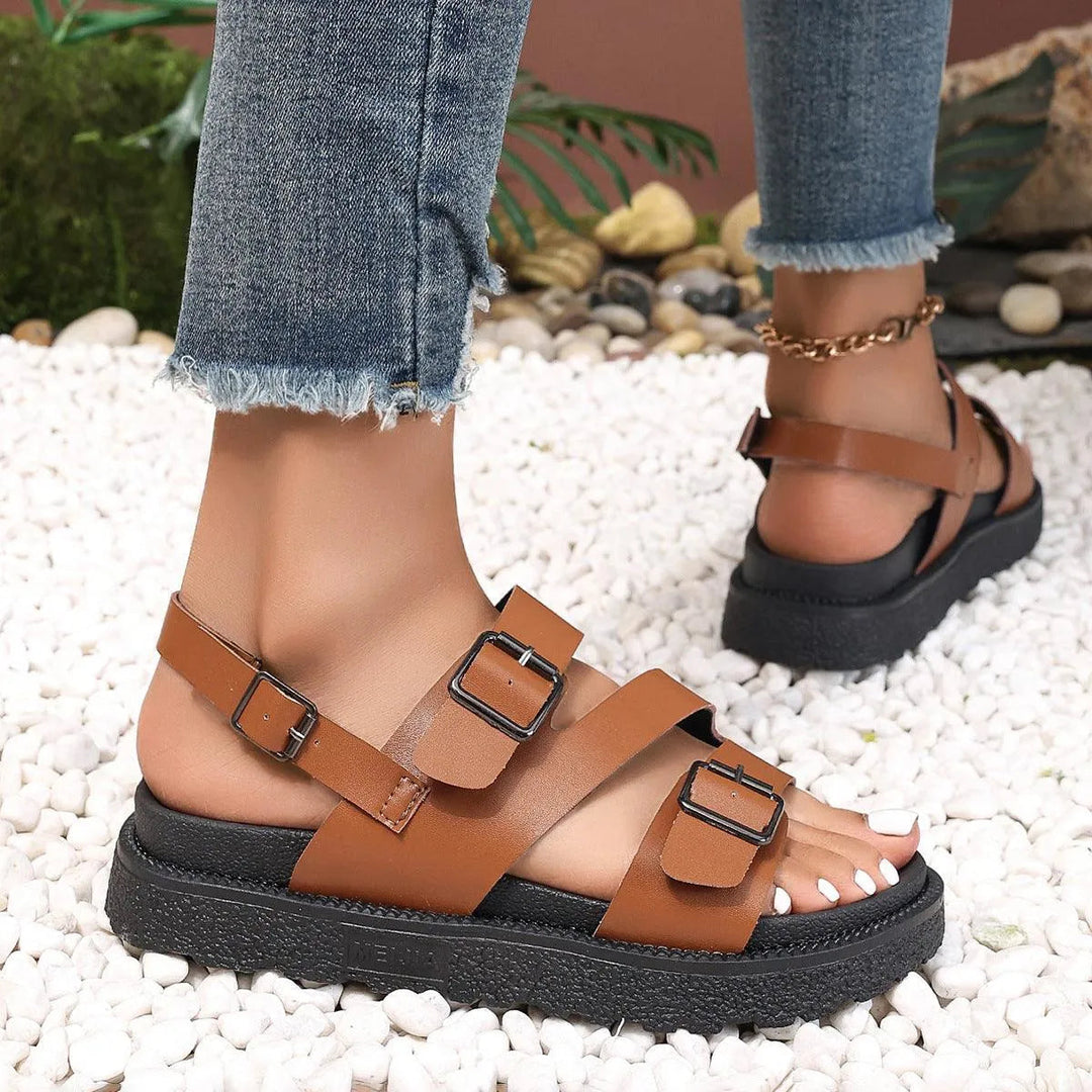 Heidi-Mode | Damen sandals with thick sole casual