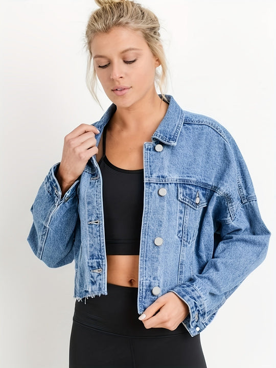 Heidi-Mode | Blaue Jeansjacken mit Kurzem Revers