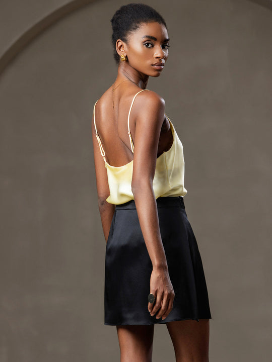Heidi-Mode | V-Ausschnitt Reine Seide Spaghettiträger Camisole Top