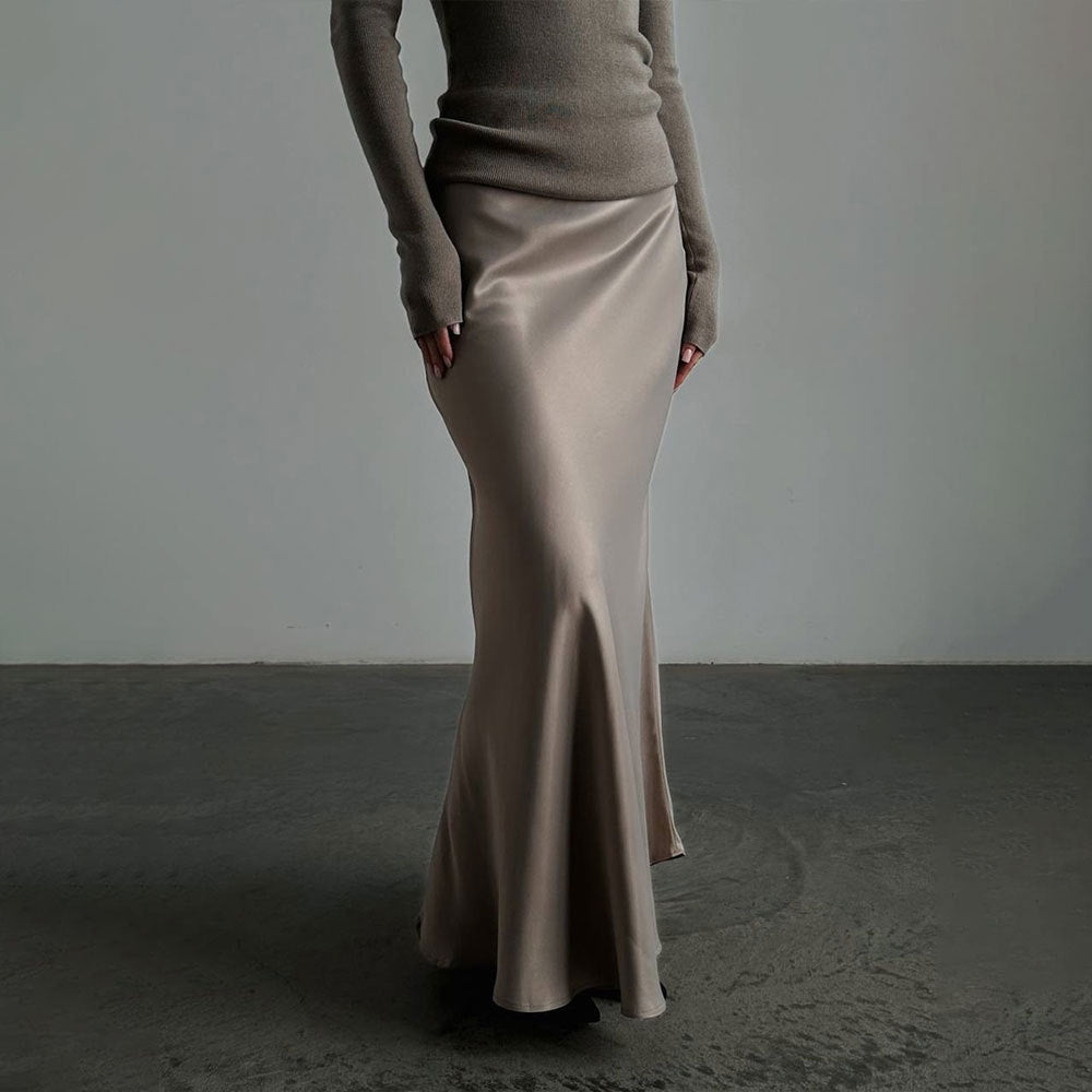 Heidi-Mode | Langer Satin-Rock mit Meerjungfrauen-Schwanzdesign