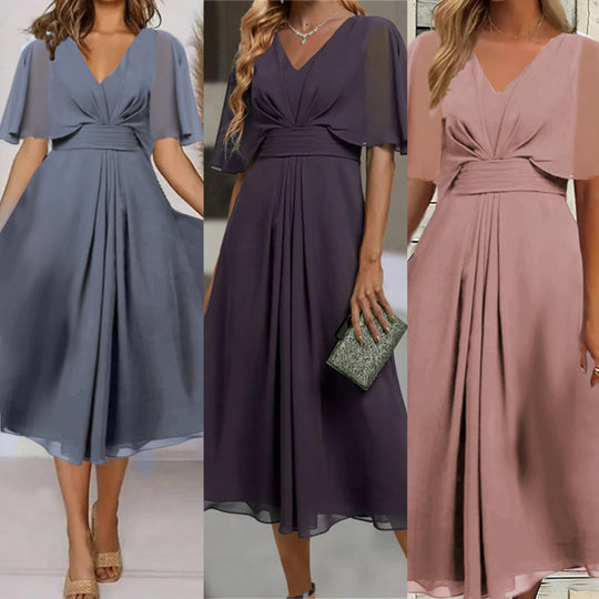 Heidi Mode | V-Ausschnitt Taille Swing Kleid