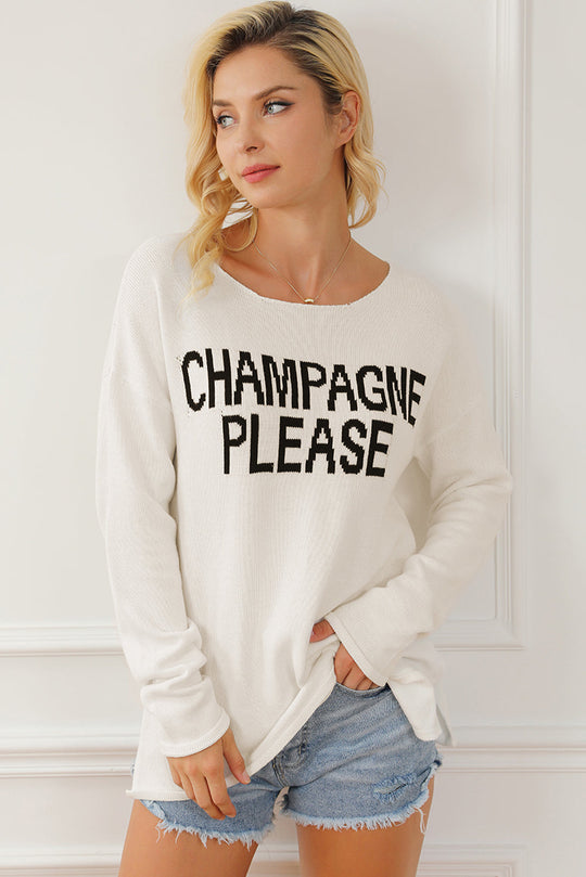 Champagne Please Grafik Pullover