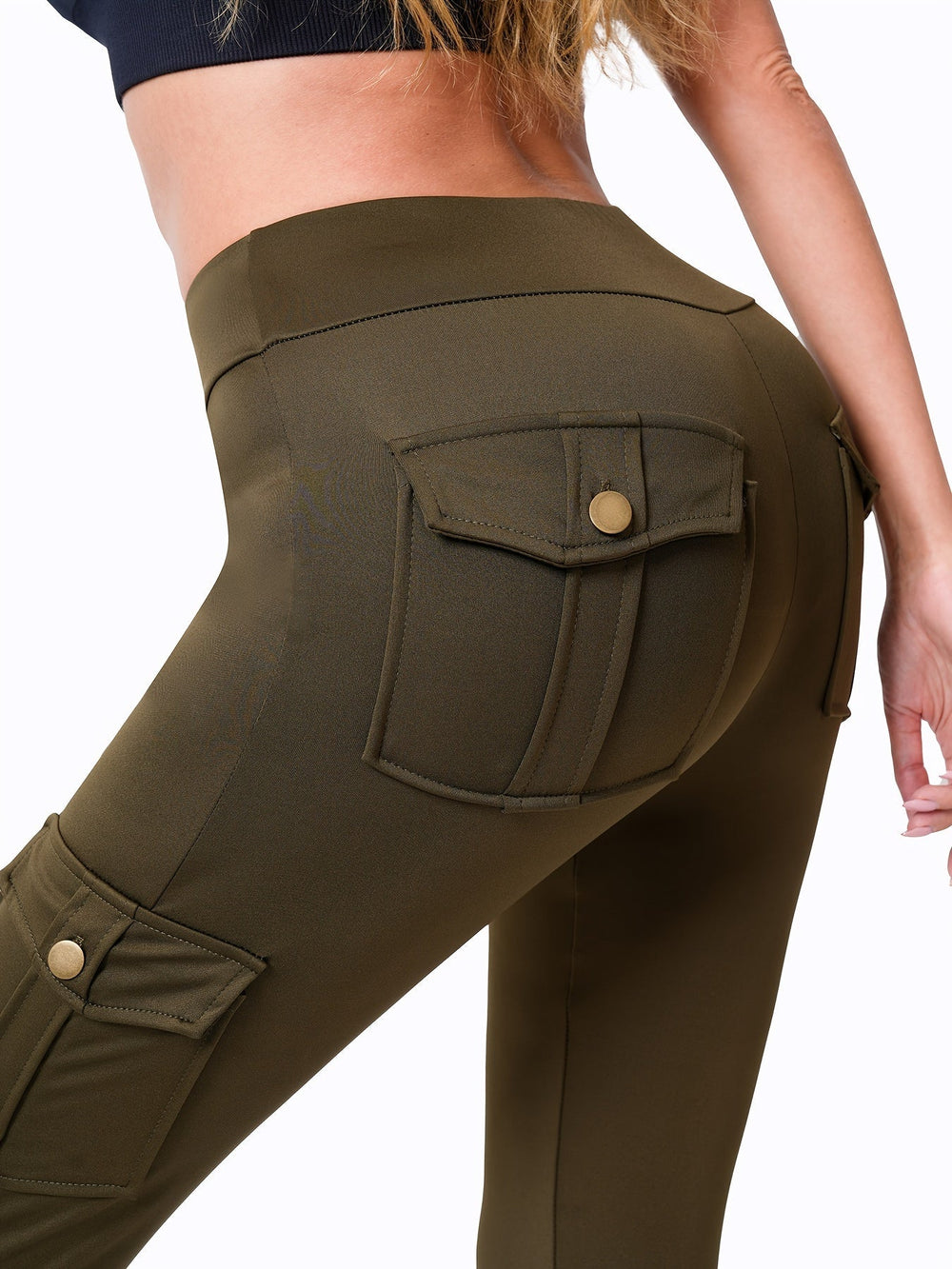 Heidi-Mode | Modische Stretch Yoga Legging mit Hoher Taille und Mehreren Taschen