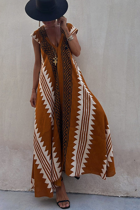 Heidi-Mode | Maxi Strandkleid mit Ethno-Muster