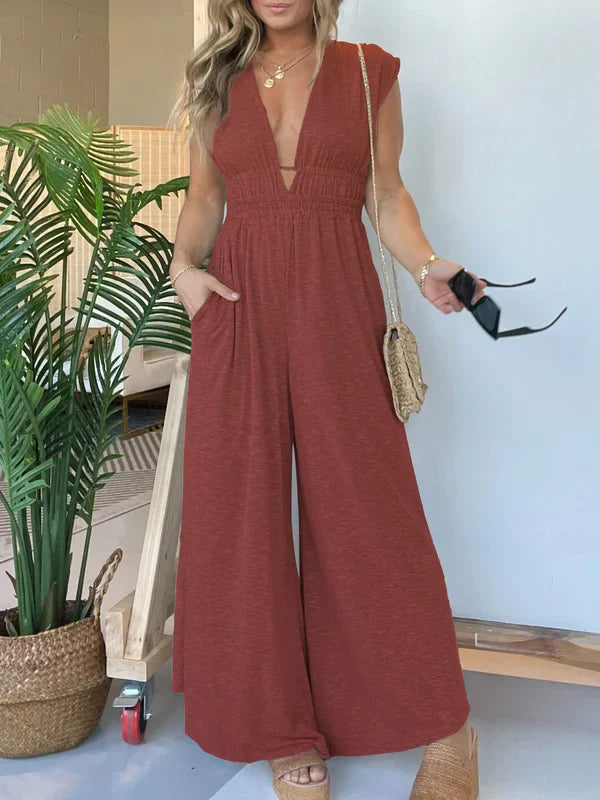 Comfy Jumpsuit mit V-Ausschnitt