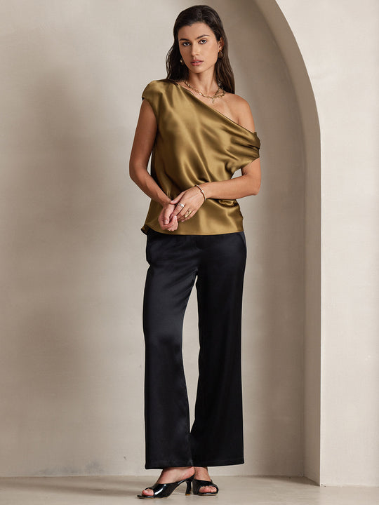 Heidi-Mode | Seiden Chic Ein Schulter Bluse