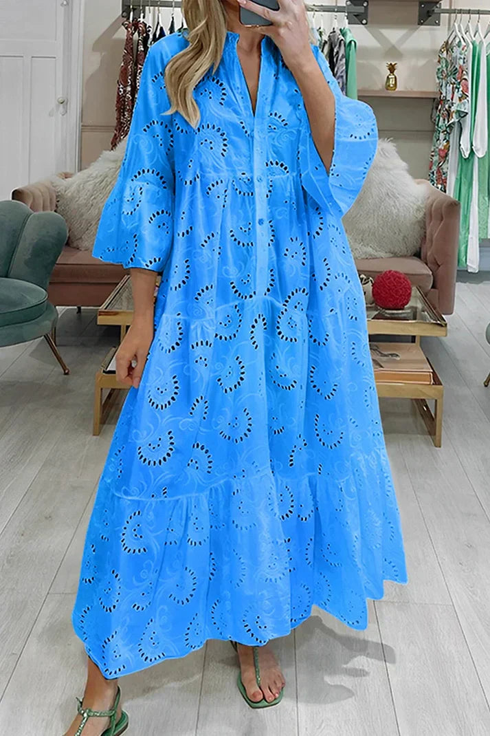 Heidi-Mode | Elegantes Kleid mit Lochstickerei