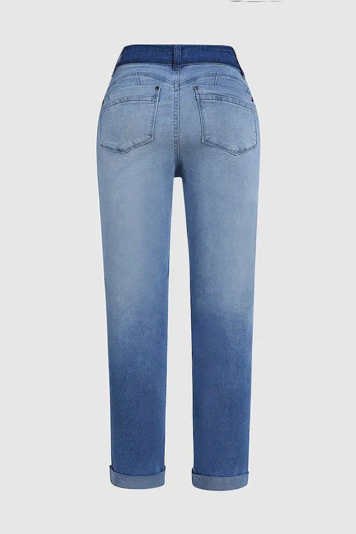 Bequeme hohe Taille Skinny Jeans