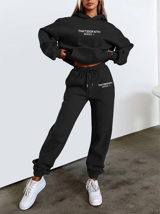 Heidi-Mode - Schick und Lässig Herbst Sweatpants & Sweater Set für Frauen