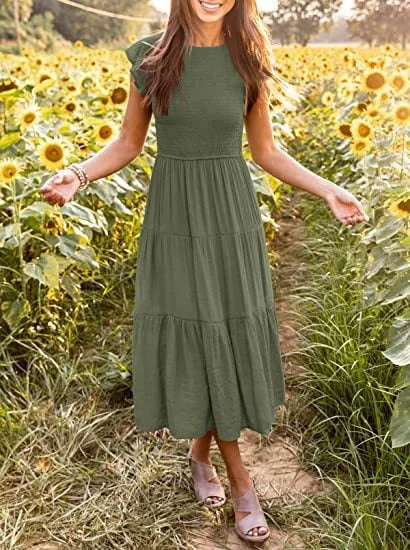 Lässiges Sommerkleid in Midi-Länge für Damen