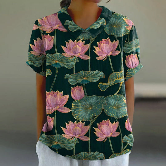 Handgefertigte Bluse mit Blumenmuster