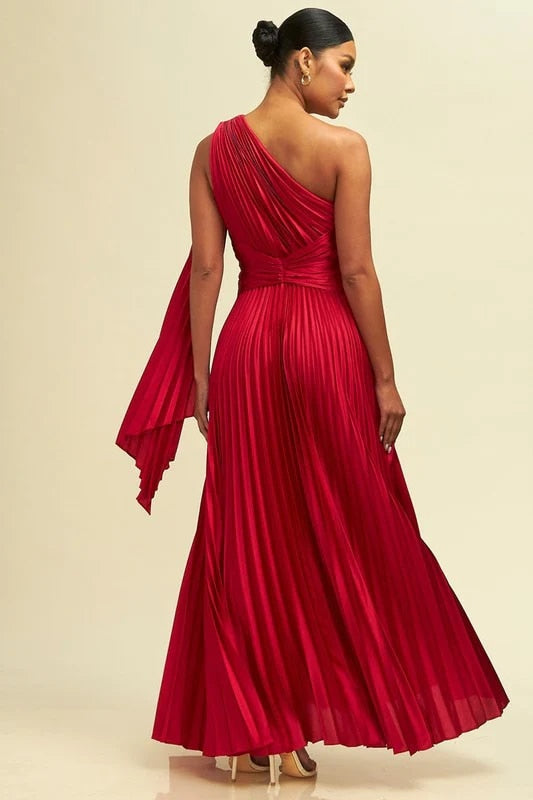 Heidi-Mode | Ein Langarm Falten Backless Maxi Kleid