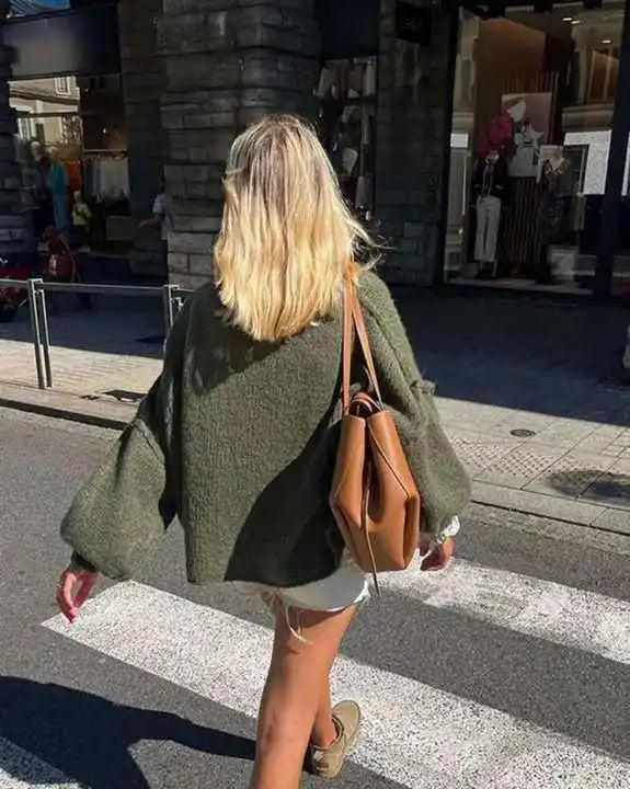 Heidi-Mode - Flauschiger Oversize Strickpullover