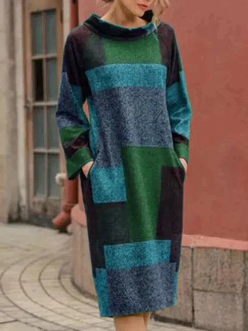 Lockeres, mittellanges Kleid im Vintage-Look