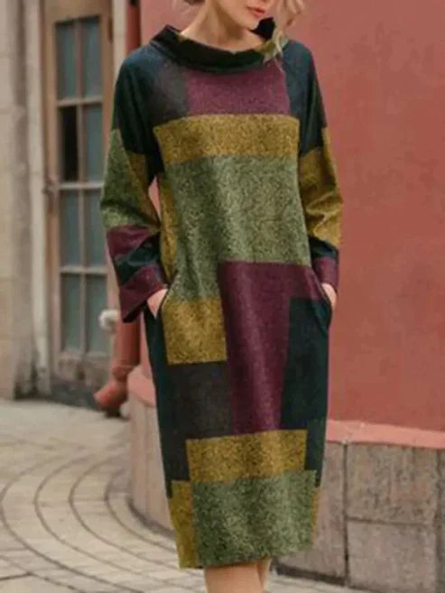 Lockeres, mittellanges Kleid im Vintage-Look