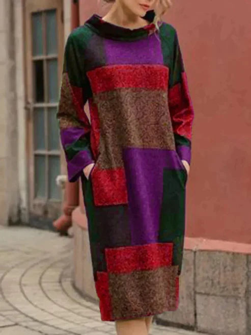 Lockeres, mittellanges Kleid im Vintage-Look