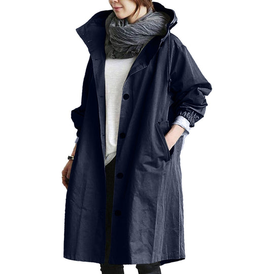 Wasserdichte lange Damen Regenjacke