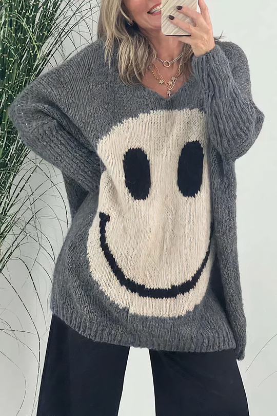 Heidi-Mode - Streetwear Herbst Smiley Pullover für Frauen