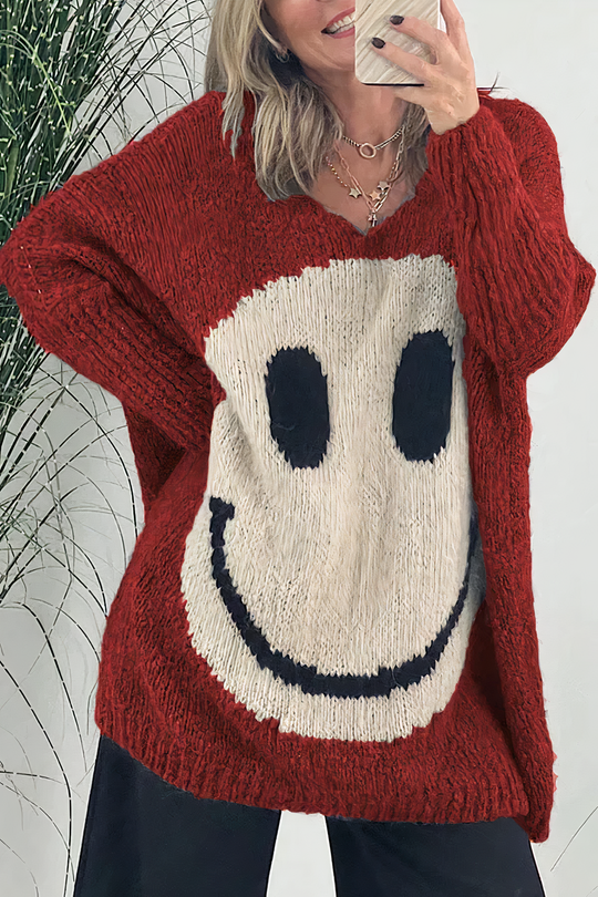 Heidi-Mode - Streetwear Herbst Smiley Pullover für Frauen