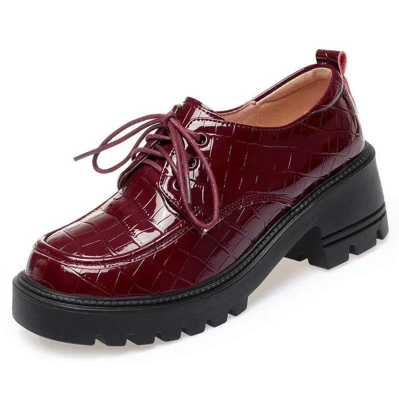 Heidi-Mode | Halbschuhe Veganes Leder mit Plateau