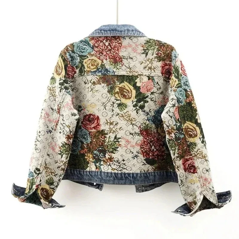 Heidi-Mode | Geblümte Denim Jacke