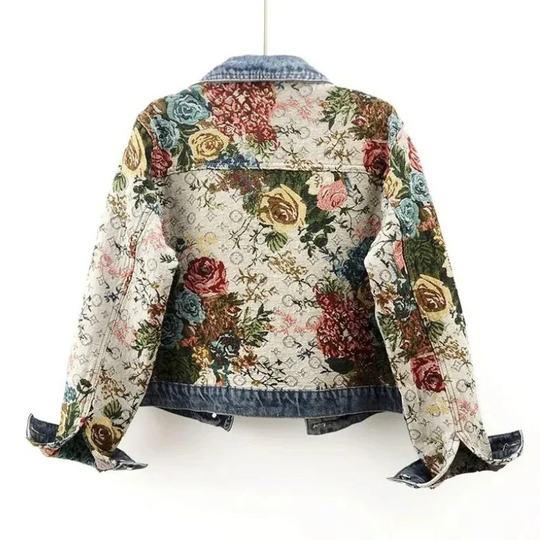 Heidi-Mode | Geblümte Denim Jacke