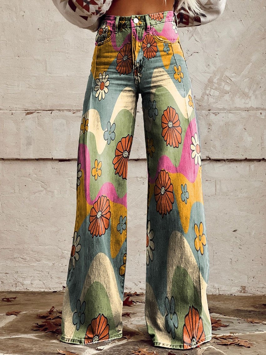 Heidi-Mode | Floral Wide-Leg Jeans