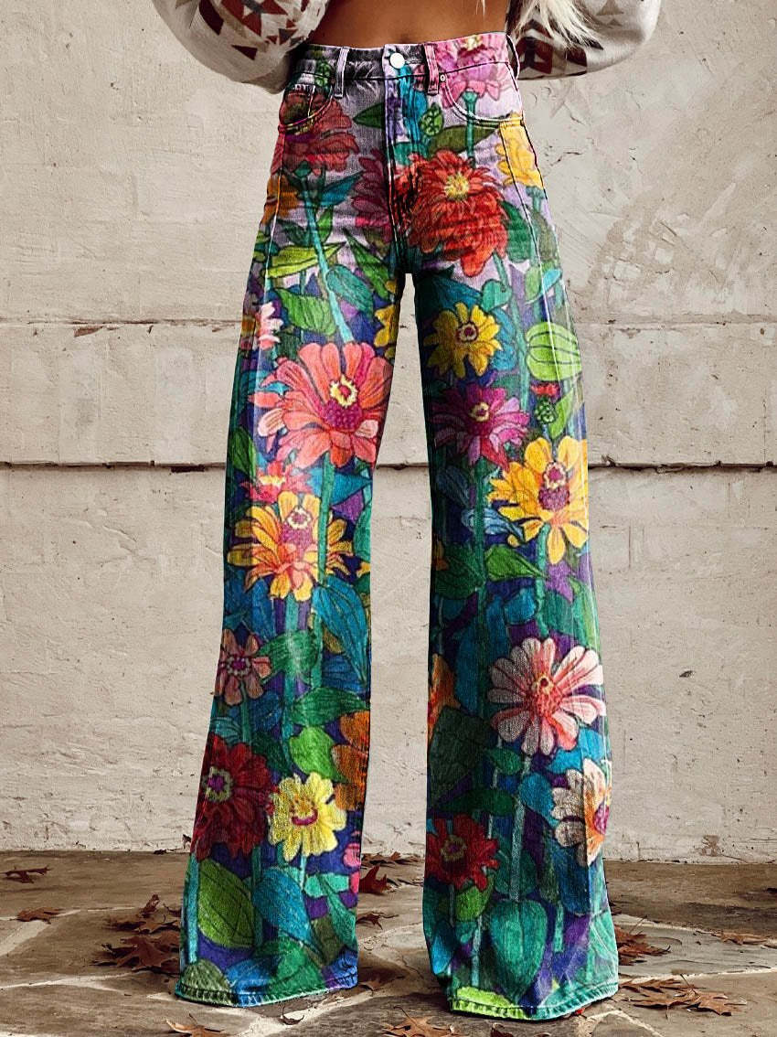 Heidi-Mode | Floral Wide-Leg Jeans
