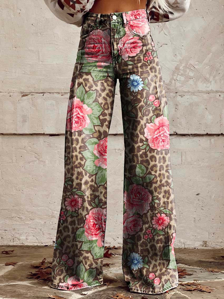 Heidi-Mode | Floral Wide-Leg Jeans