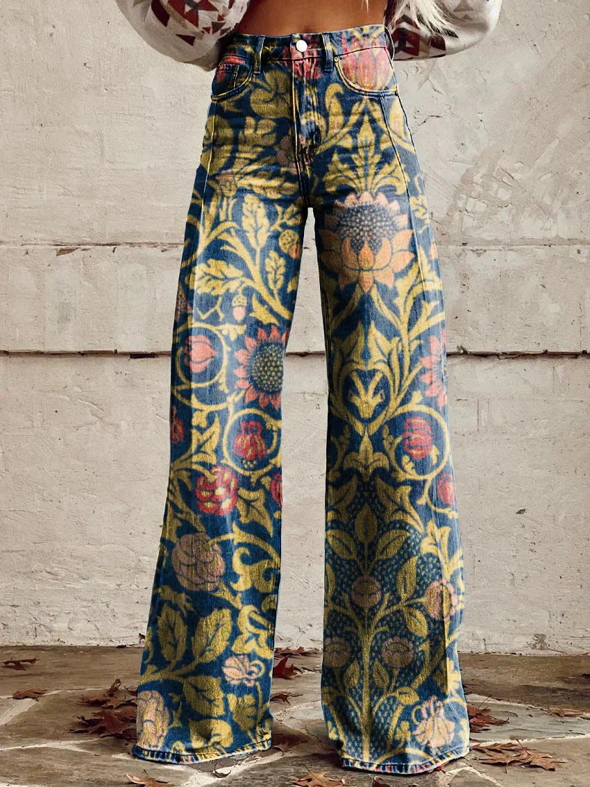 Heidi-Mode | Floral Wide-Leg Jeans