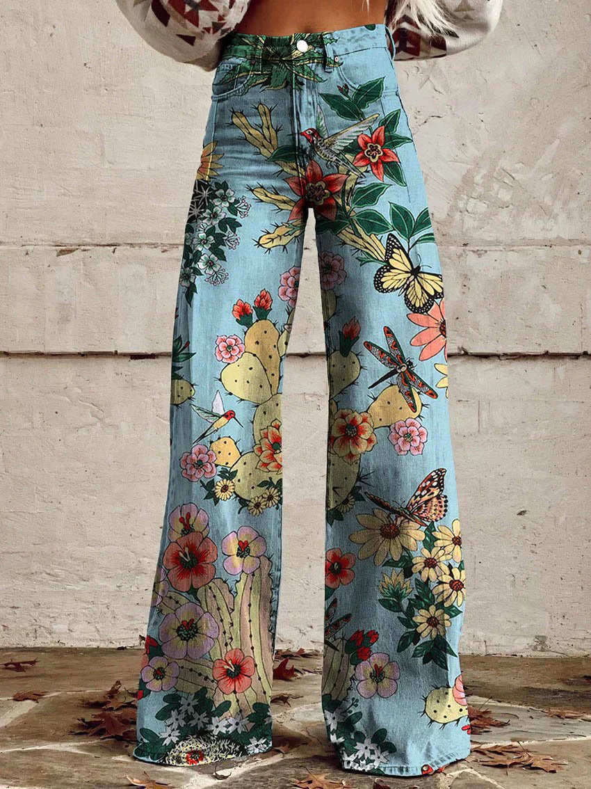 Heidi-Mode | Floral Wide-Leg Jeans