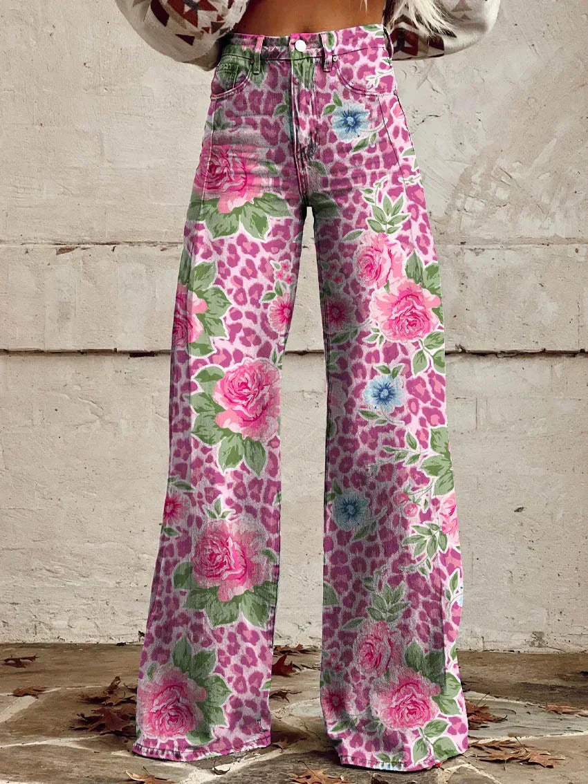 Heidi-Mode | Floral Wide-Leg Jeans