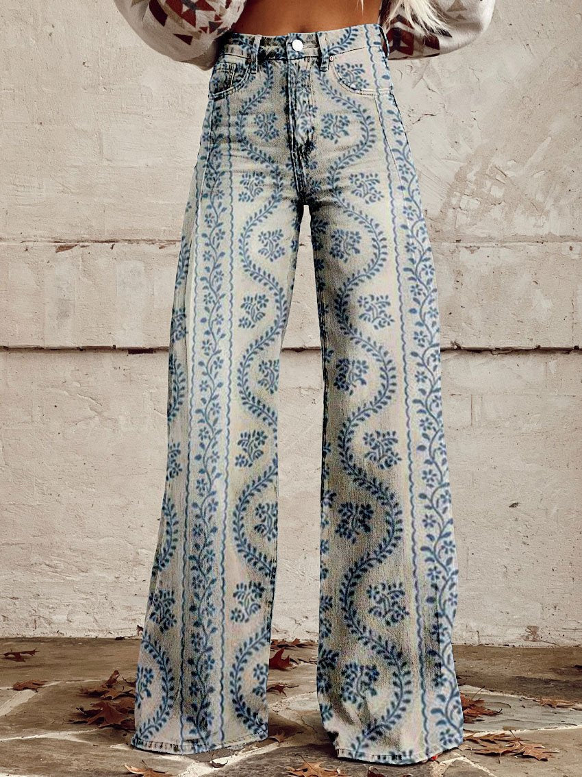 Heidi-Mode | Floral Wide-Leg Jeans