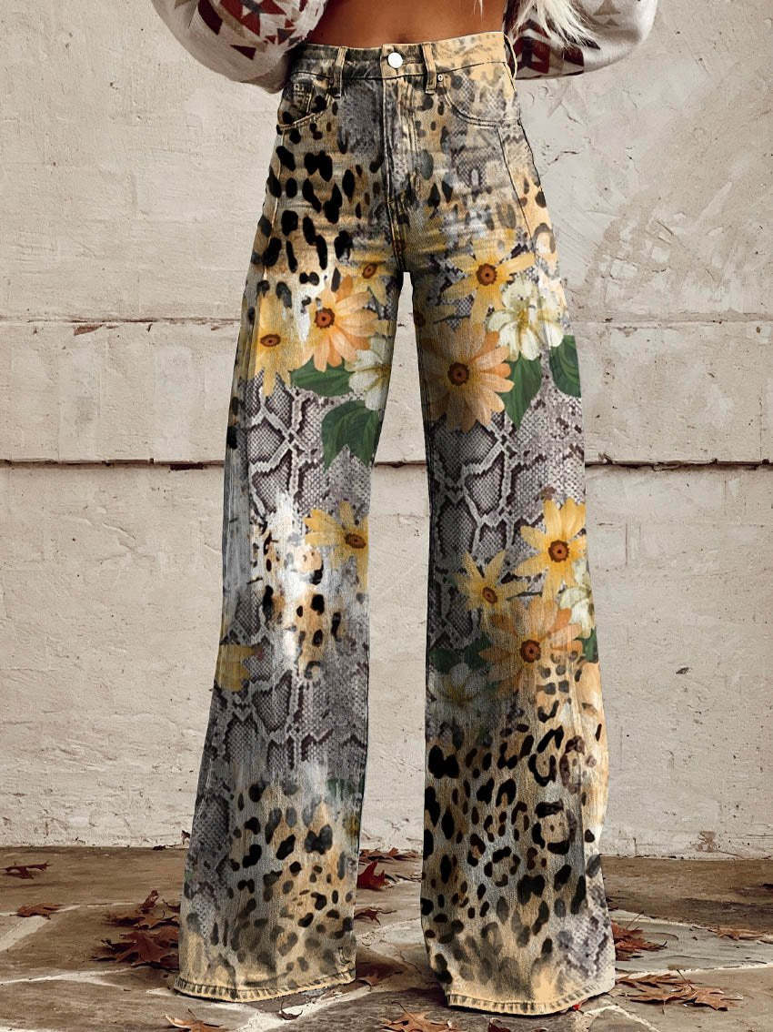 Heidi-Mode | Floral Wide-Leg Jeans