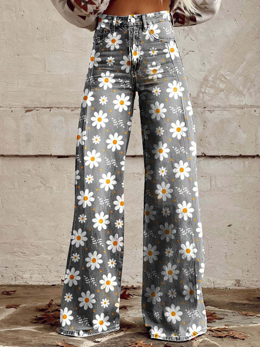 Heidi-Mode | Floral Wide-Leg Jeans