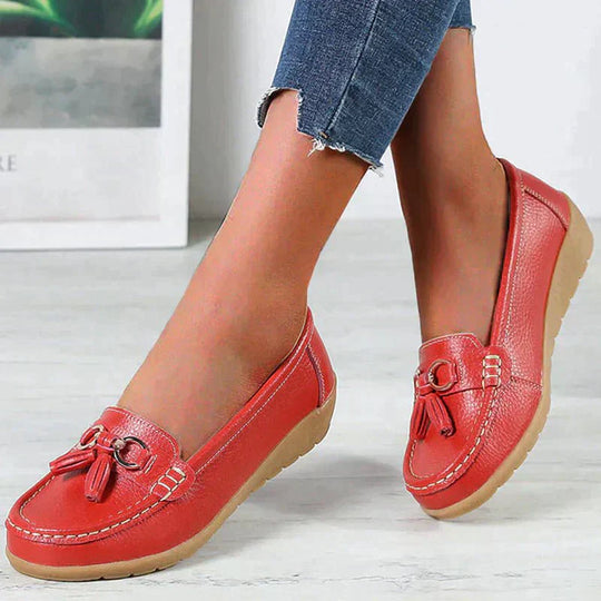 Heidi-Mode | Flache Leder Wanderschuhe Zum Hineinschlüpfen