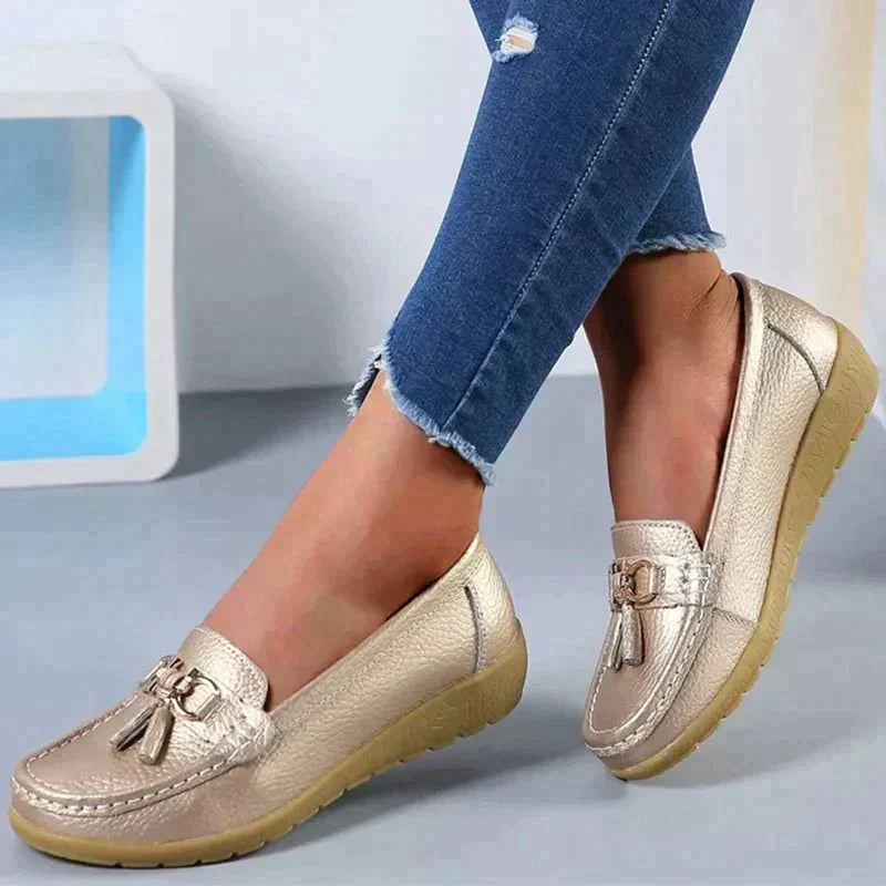 Heidi-Mode | Flache Leder Wanderschuhe Zum Hineinschlüpfen