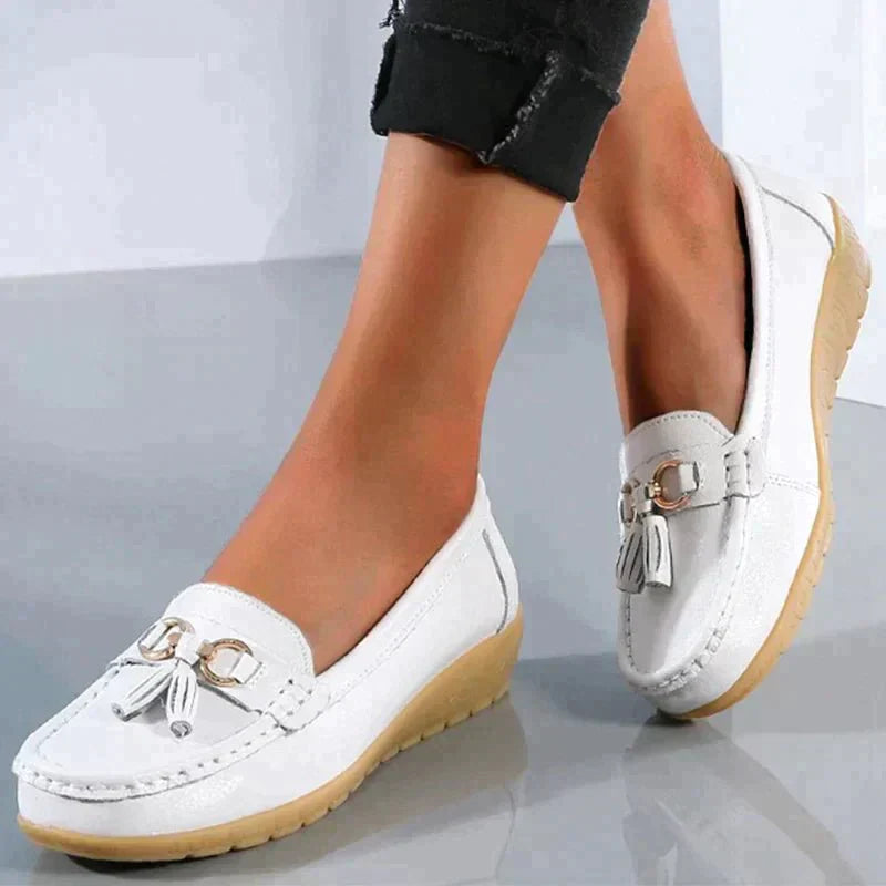 Heidi-Mode | Flache Leder Wanderschuhe Zum Hineinschlüpfen
