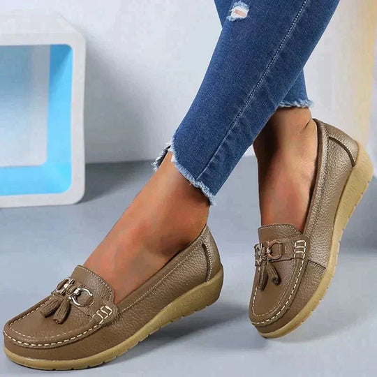 Heidi-Mode | Flache Leder Wanderschuhe Zum Hineinschlüpfen