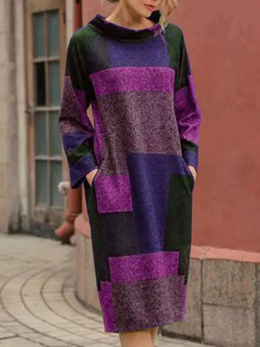 Lockeres, mittellanges Kleid im Vintage-Look